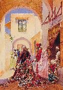 Giulio Rosati Les marchands de tapis oil painting reproduction